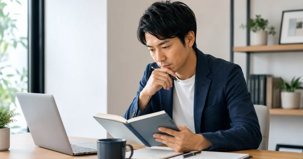 結婚相談所の4週間の申込みデータを確認する30代男性